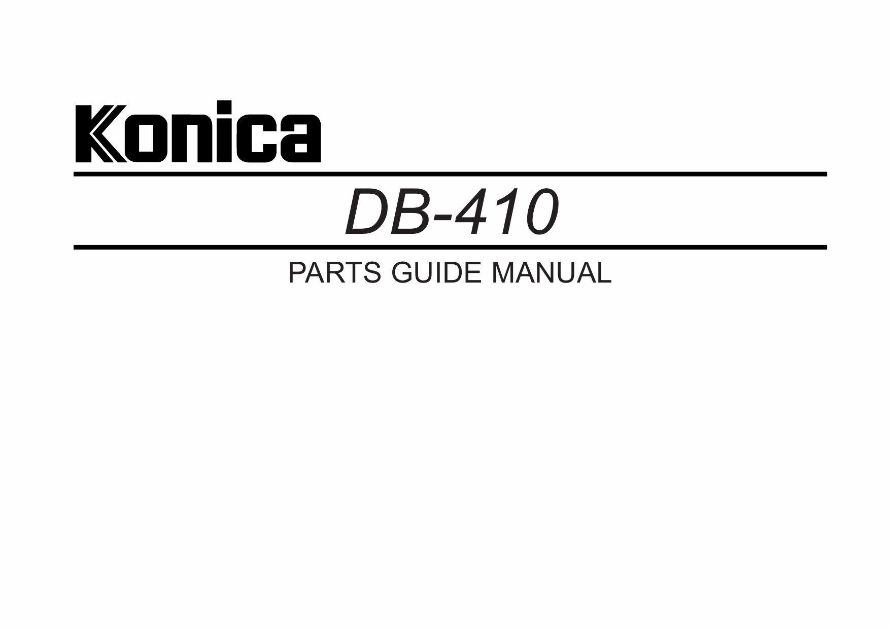 Konica-Minolta Options DB-410 Parts Manual-1